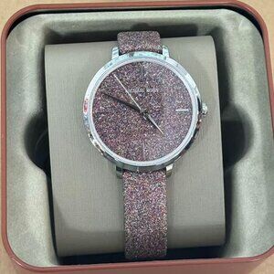 Michael Kors MK7111 Charley Ross Gold Glitz Leather Strap Watch New Michael Kors Charley Ross Gold Glitz Leather Strap Watch  main image 4